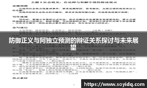 防御正义与阿独立预测的辩证关系探讨与未来展望